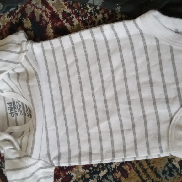 Set of Three Baby Bodysuits - Green, Black, and White - Picture 4 of 5